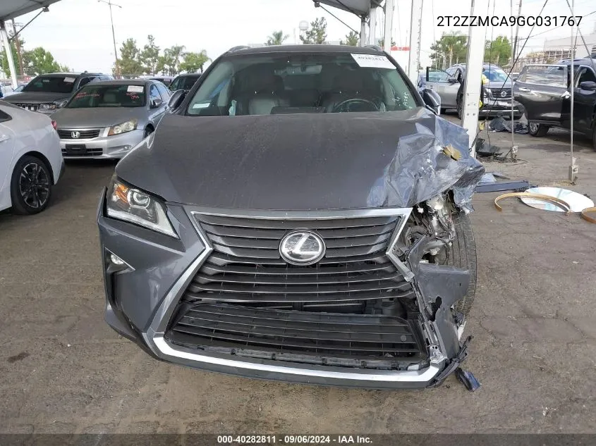 2016 Lexus Rx 350 VIN: 2T2ZZMCA9GC031767 Lot: 40282811