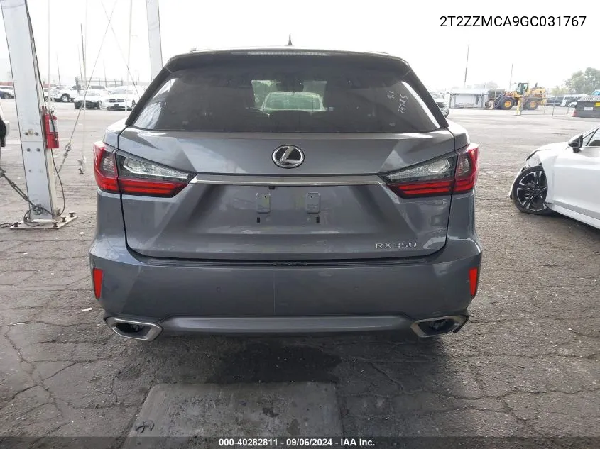 2016 Lexus Rx 350 VIN: 2T2ZZMCA9GC031767 Lot: 40282811