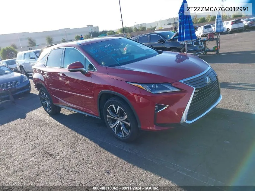 2T2ZZMCA7GC012991 2016 Lexus Rx 350