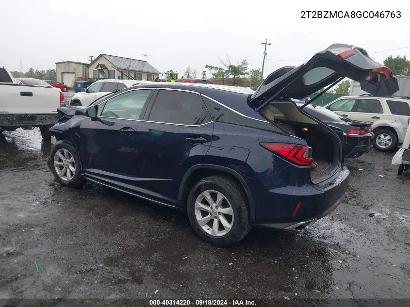 2016 Lexus Rx 350 350/Base/F Sport VIN: 2T2BZMCA8GC046763 Lot: 40314220