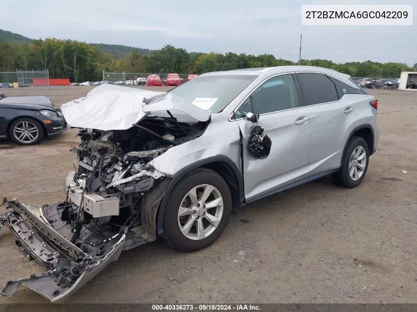 2016 Lexus Rx 350/Base/F Sport VIN: 2T2BZMCA6GC042209 Lot: 40336273