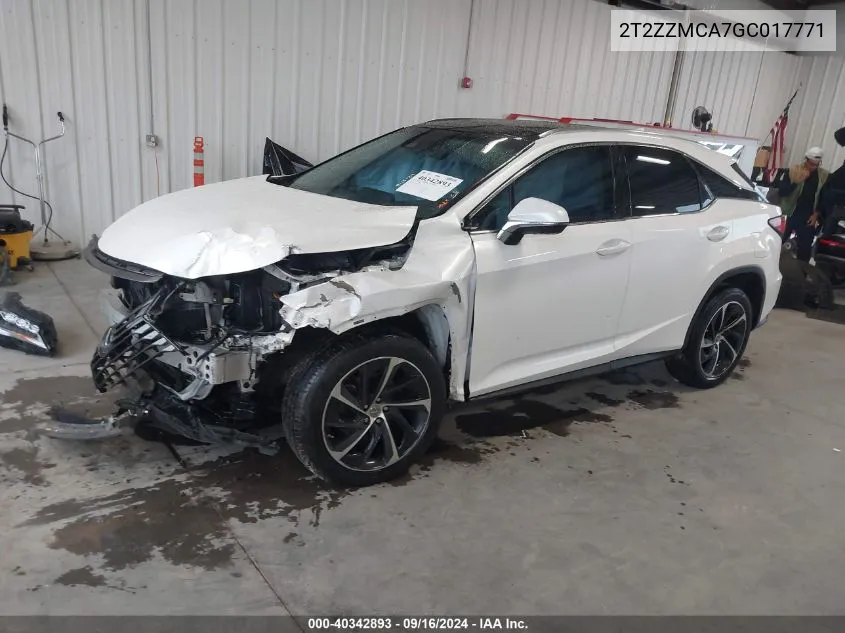 2T2ZZMCA7GC017771 2016 Lexus Rx 350