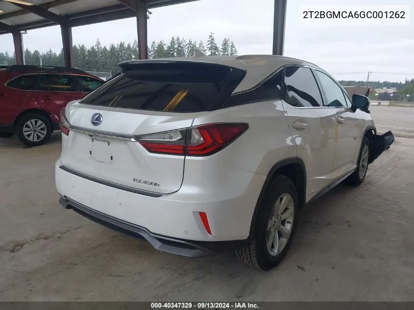 2T2BGMCA6GC001262 2016 Lexus Rx 450H/Base/F Sport