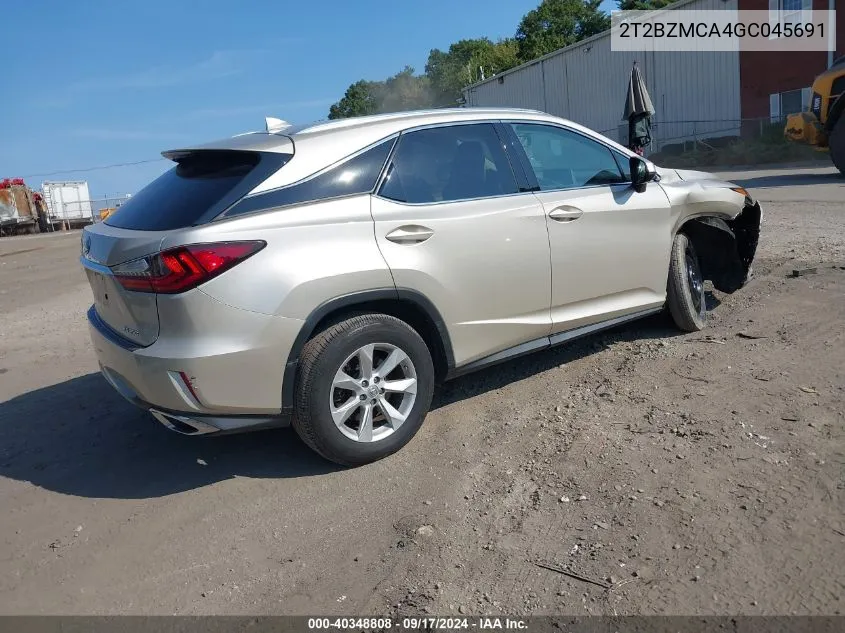 2T2BZMCA4GC045691 2016 Lexus Rx 350