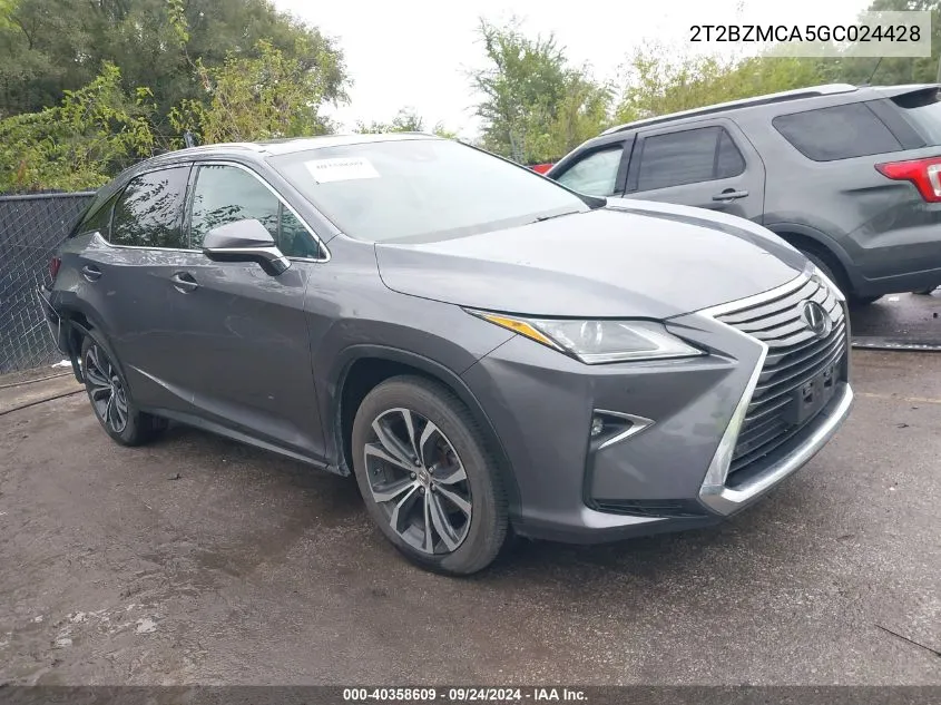 2016 Lexus Rx 350 VIN: 2T2BZMCA5GC024428 Lot: 40358609