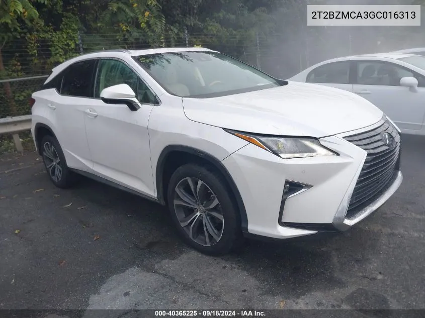 2016 Lexus Rx 350/Base/F Sport VIN: 2T2BZMCA3GC016313 Lot: 40365225