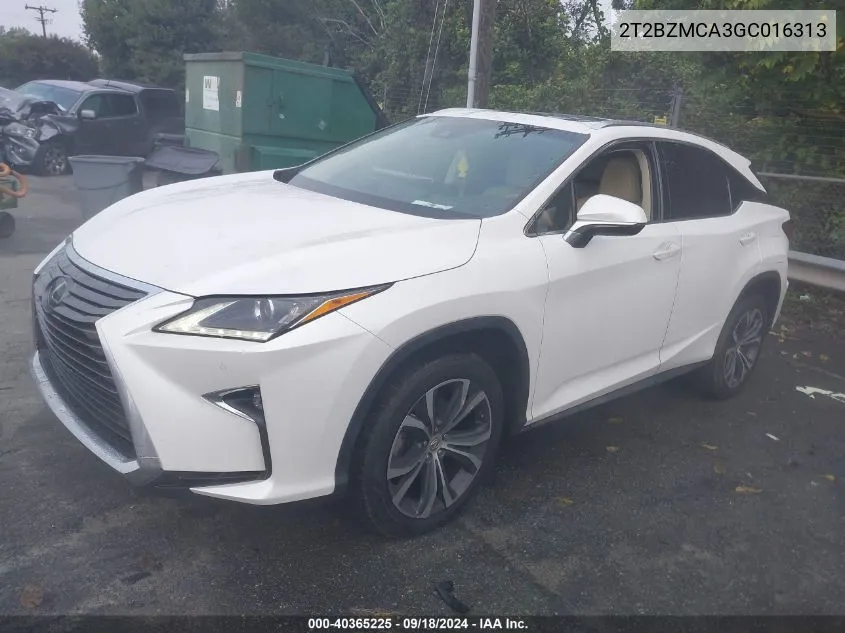 2016 Lexus Rx 350/Base/F Sport VIN: 2T2BZMCA3GC016313 Lot: 40365225