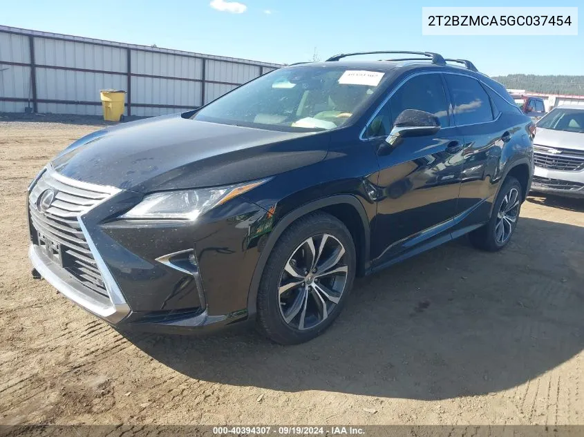 2016 Lexus Rx 350 VIN: 2T2BZMCA5GC037454 Lot: 40394307