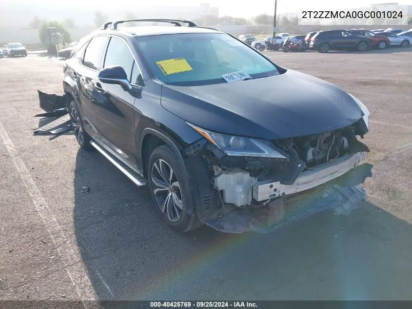 2016 Lexus Rx 350 VIN: 2T2ZZMCA0GC001024 Lot: 40425769