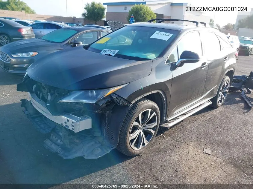 2016 Lexus Rx 350 VIN: 2T2ZZMCA0GC001024 Lot: 40425769