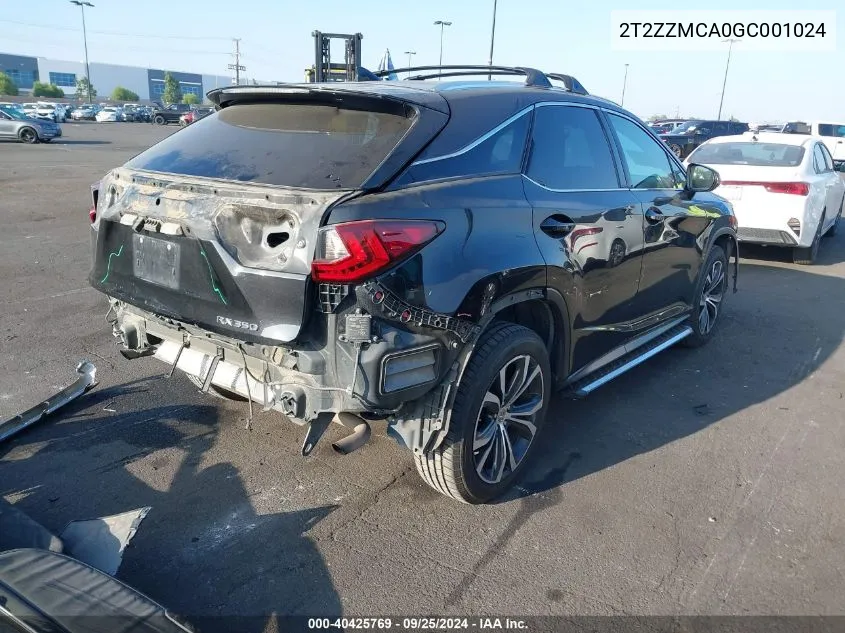 2T2ZZMCA0GC001024 2016 Lexus Rx 350