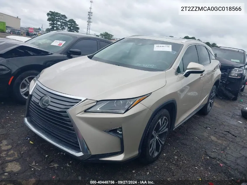 2T2ZZMCA0GC018566 2016 Lexus Rx 350