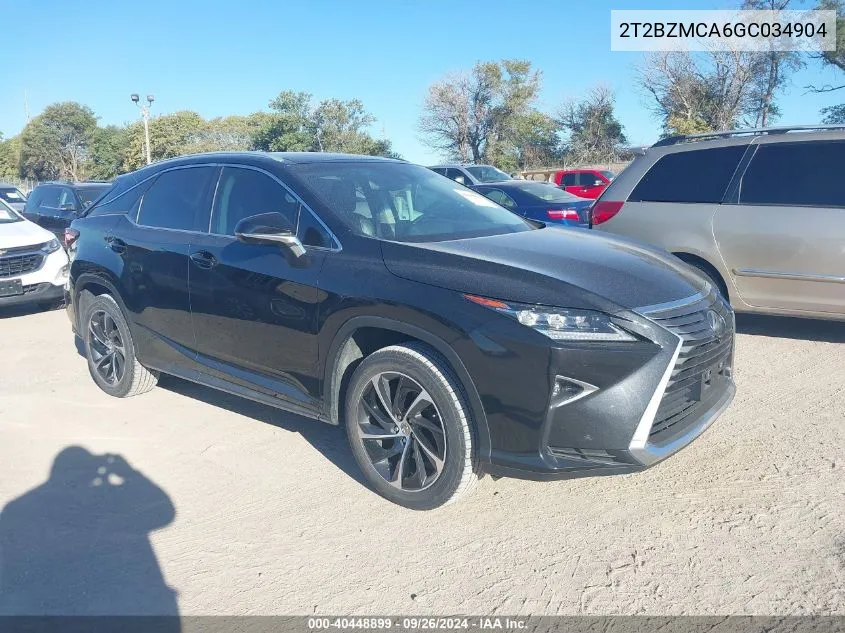 2T2BZMCA6GC034904 2016 Lexus Rx 350/Base/F Sport