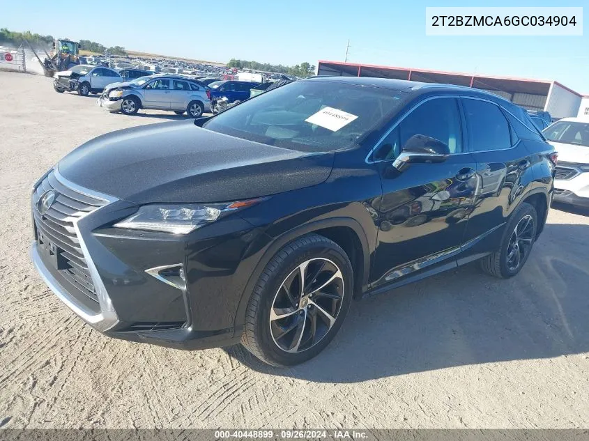 2016 Lexus Rx 350/Base/F Sport VIN: 2T2BZMCA6GC034904 Lot: 40448899