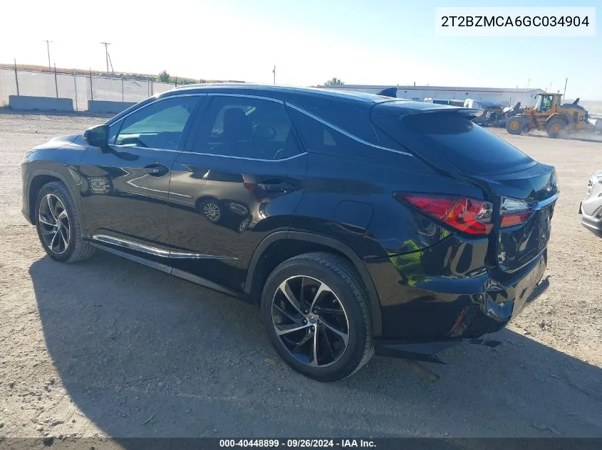 2T2BZMCA6GC034904 2016 Lexus Rx 350/Base/F Sport