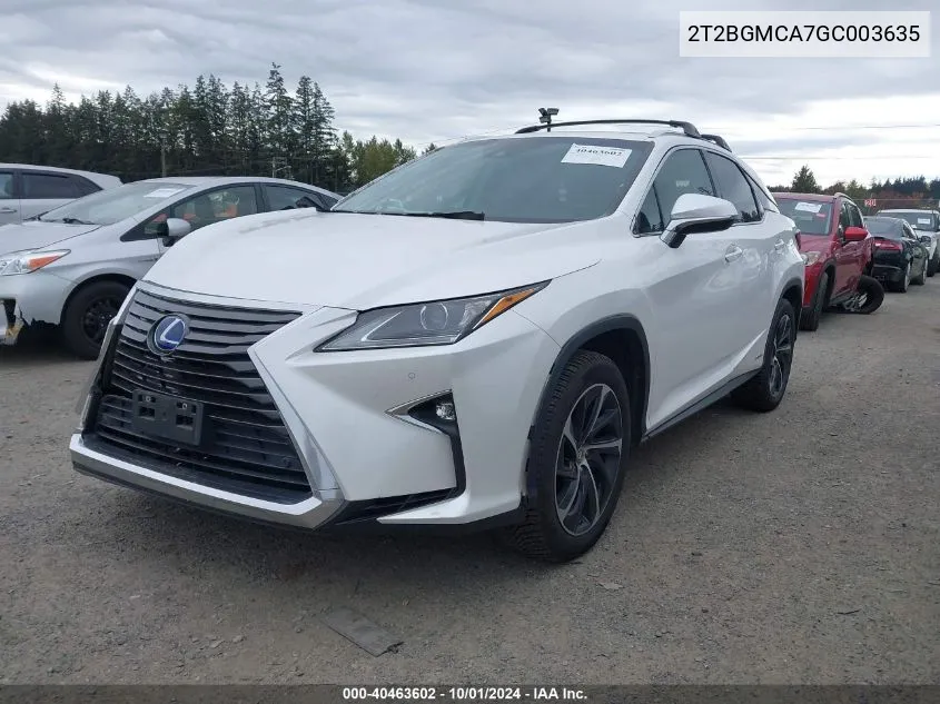 2T2BGMCA7GC003635 2016 Lexus Rx 450H