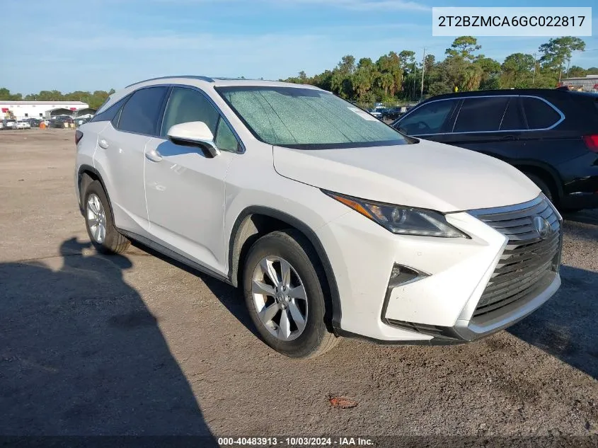 2016 Lexus Rx 350 VIN: 2T2BZMCA6GC022817 Lot: 40483913