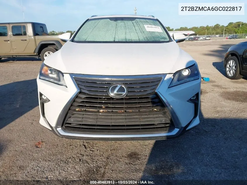 2T2BZMCA6GC022817 2016 Lexus Rx 350