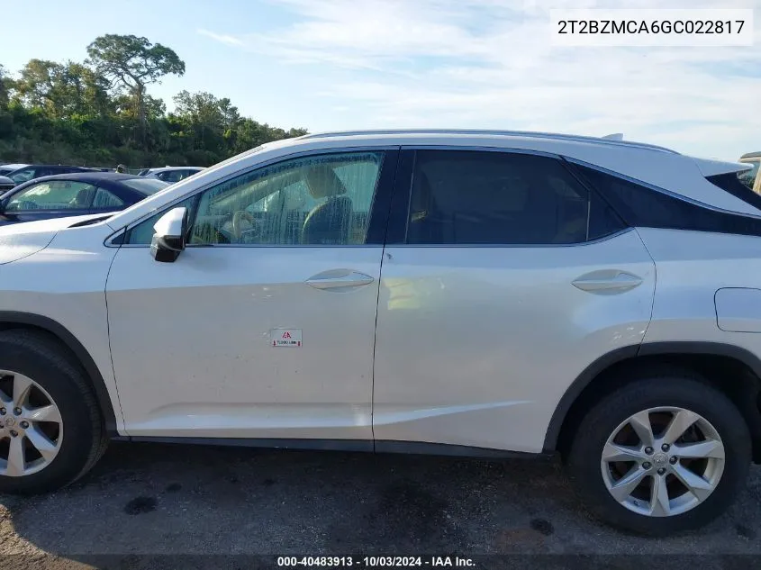 2T2BZMCA6GC022817 2016 Lexus Rx 350