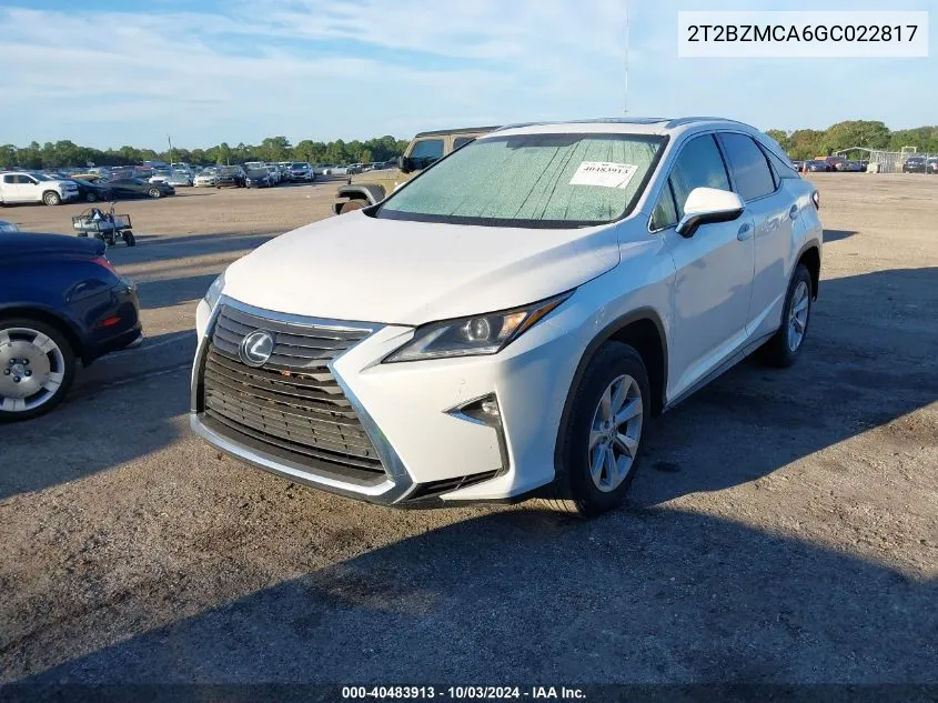 2016 Lexus Rx 350 VIN: 2T2BZMCA6GC022817 Lot: 40483913