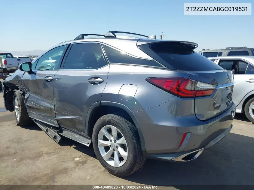 2T2ZZMCA8GC019531 2016 Lexus Rx 350