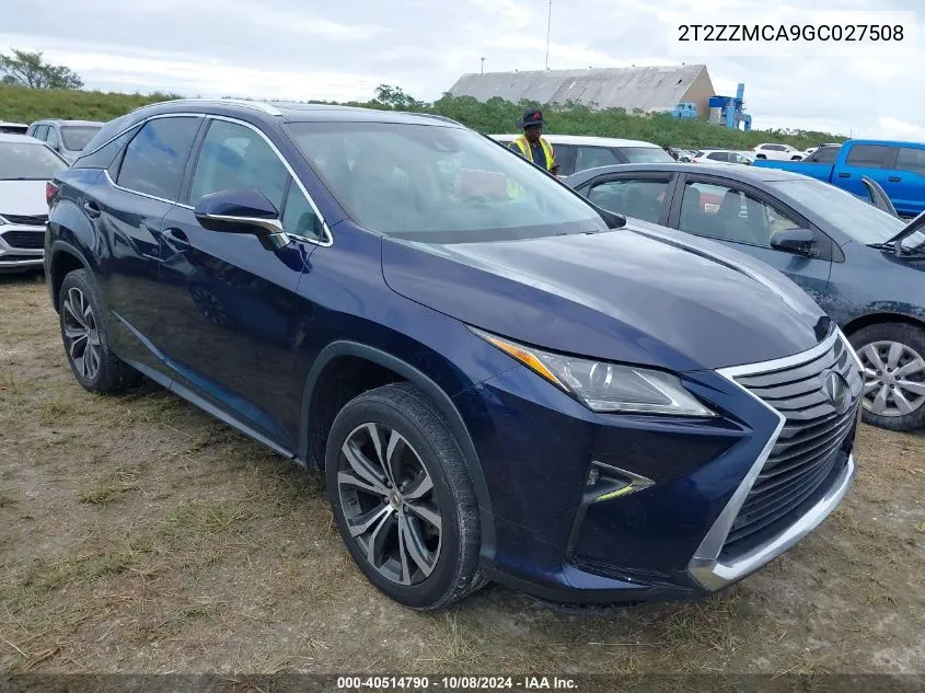 2016 Lexus Rx 350 VIN: 2T2ZZMCA9GC027508 Lot: 40514790