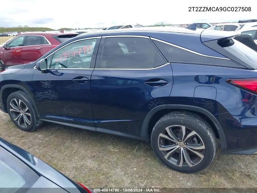 2016 Lexus Rx 350 VIN: 2T2ZZMCA9GC027508 Lot: 40514790