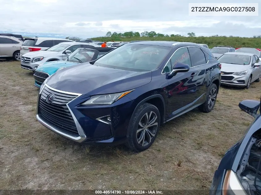 2016 Lexus Rx 350 VIN: 2T2ZZMCA9GC027508 Lot: 40514790