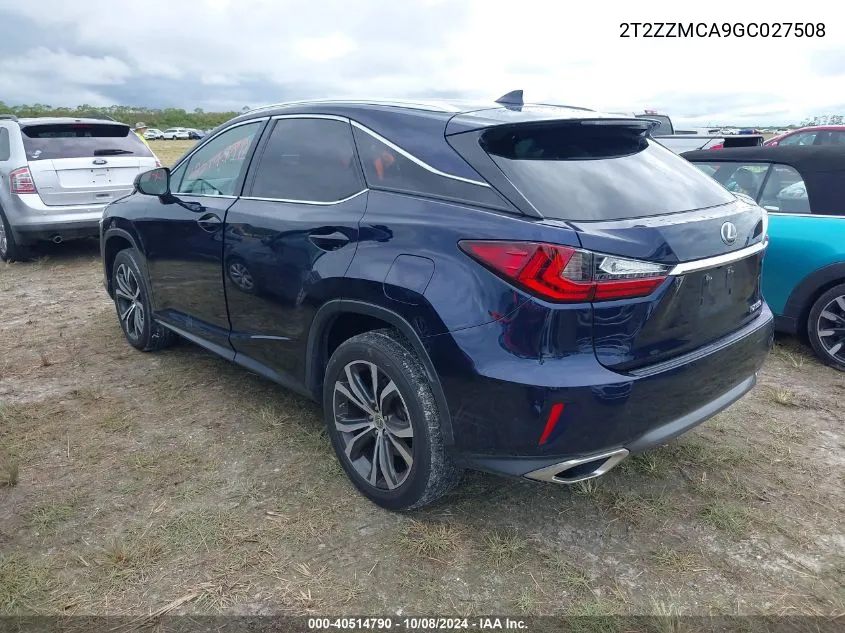 2016 Lexus Rx 350 VIN: 2T2ZZMCA9GC027508 Lot: 40514790