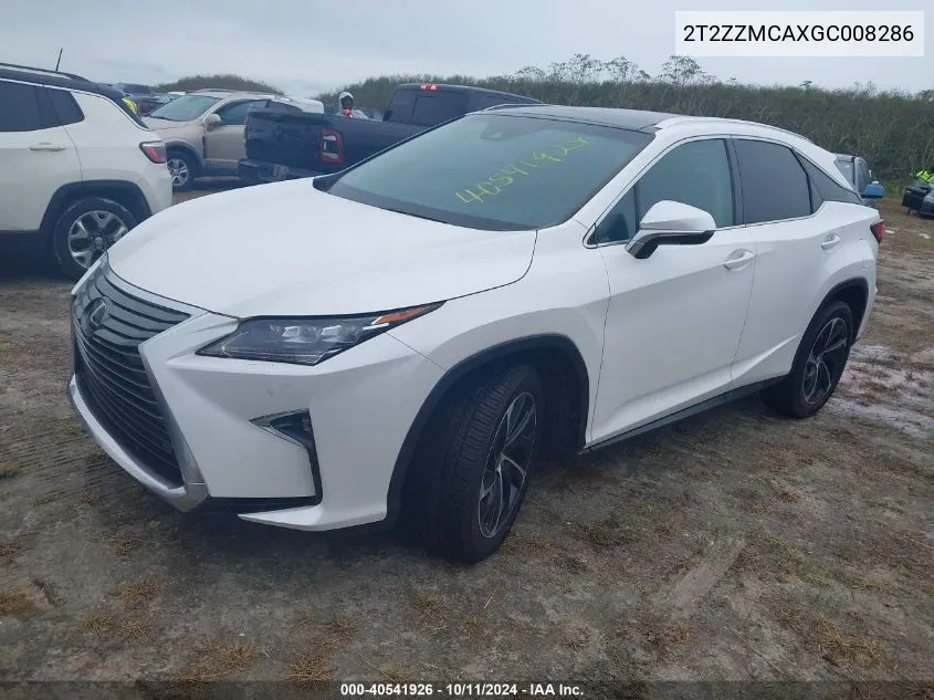 2016 Lexus Rx 350 VIN: 2T2ZZMCAXGC008286 Lot: 40541926