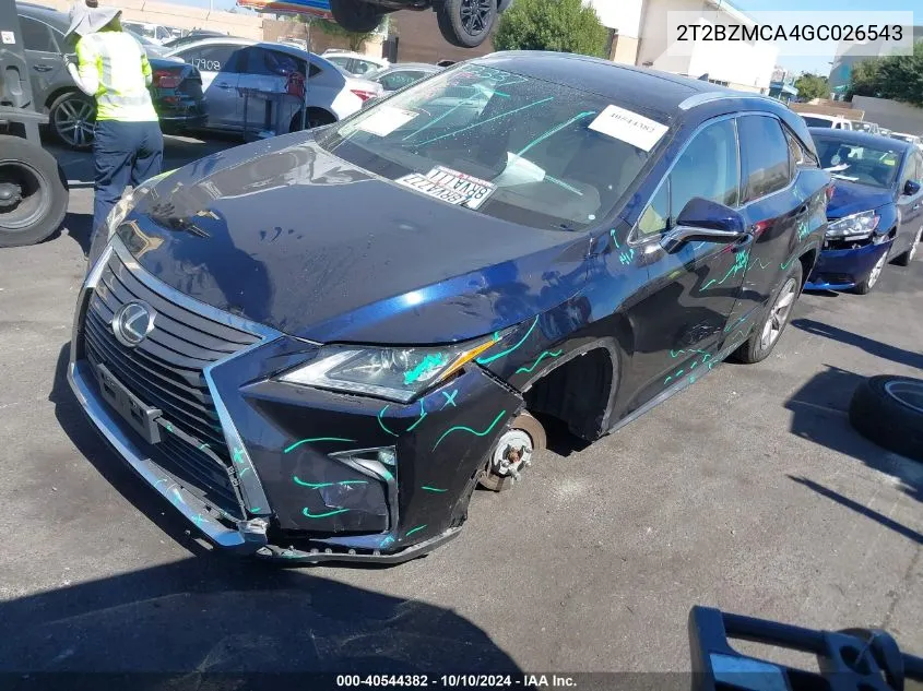 2016 Lexus Rx 350 VIN: 2T2BZMCA4GC026543 Lot: 40544382