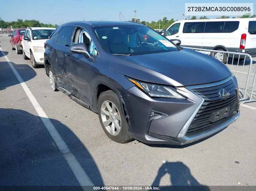 2016 Lexus Rx 350/Base/F Sport VIN: 2T2BZMCA3GC008096 Lot: 40547644