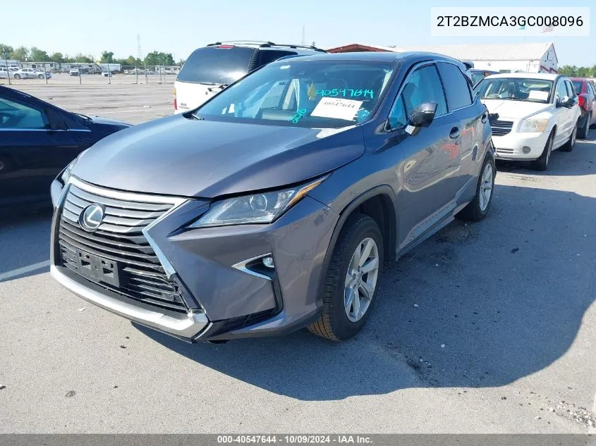 2016 Lexus Rx 350/Base/F Sport VIN: 2T2BZMCA3GC008096 Lot: 40547644