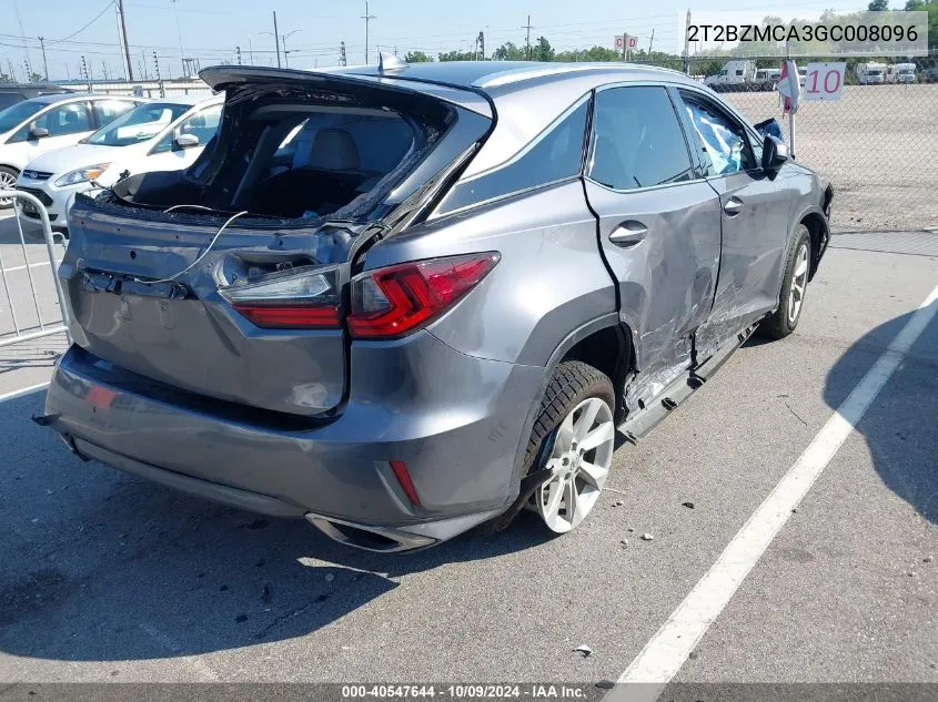 2016 Lexus Rx 350/Base/F Sport VIN: 2T2BZMCA3GC008096 Lot: 40547644