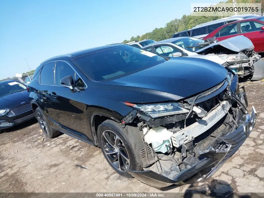 2016 Lexus Rx 350 VIN: 2T2BZMCA9GC019765 Lot: 40557491