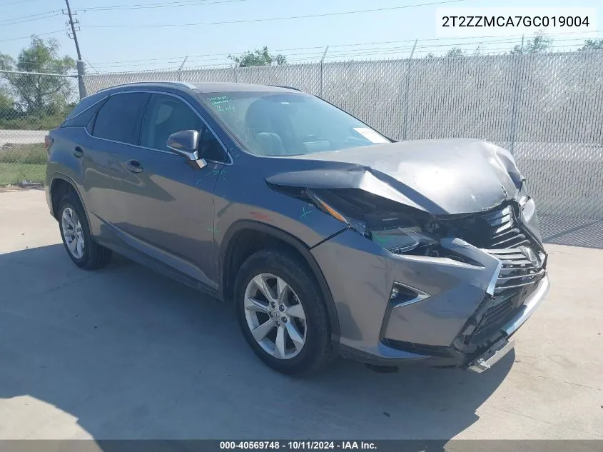 2016 Lexus Rx 350 VIN: 2T2ZZMCA7GC019004 Lot: 40569748