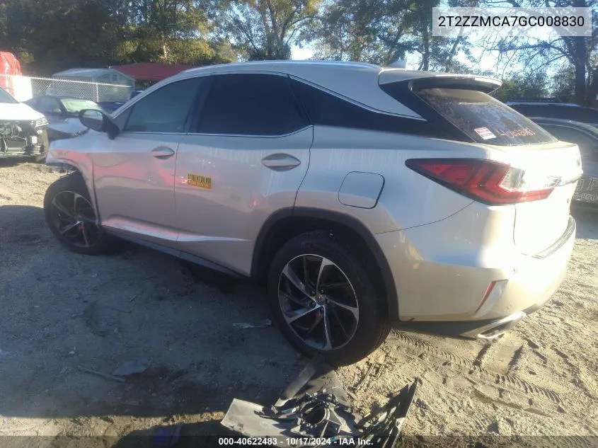 2016 Lexus Rx 350 VIN: 2T2ZZMCA7GC008830 Lot: 40622483