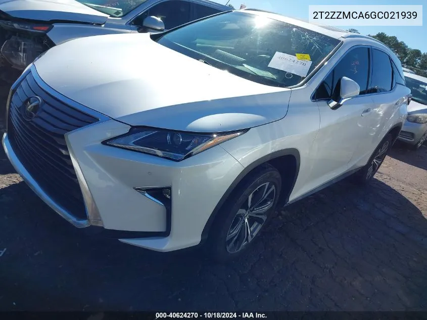 2016 Lexus Rx 350 VIN: 2T2ZZMCA6GC021939 Lot: 40624270