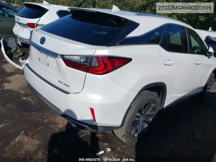 2016 Lexus Rx 350 VIN: 2T2ZZMCA6GC021939 Lot: 40624270