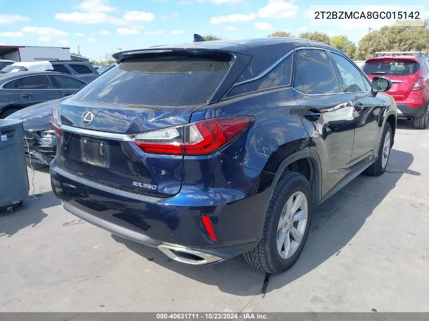 2016 Lexus Rx 350 VIN: 2T2BZMCA8GC015142 Lot: 40631711