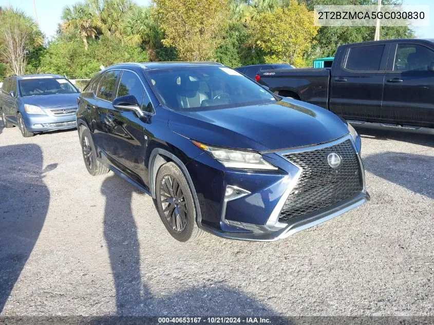 2016 Lexus Rx 350 F Sport VIN: 2T2BZMCA5GC030830 Lot: 40653167