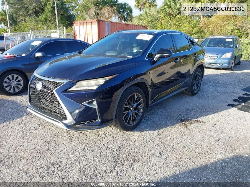 2016 Lexus Rx 350 F Sport VIN: 2T2BZMCA5GC030830 Lot: 40653167