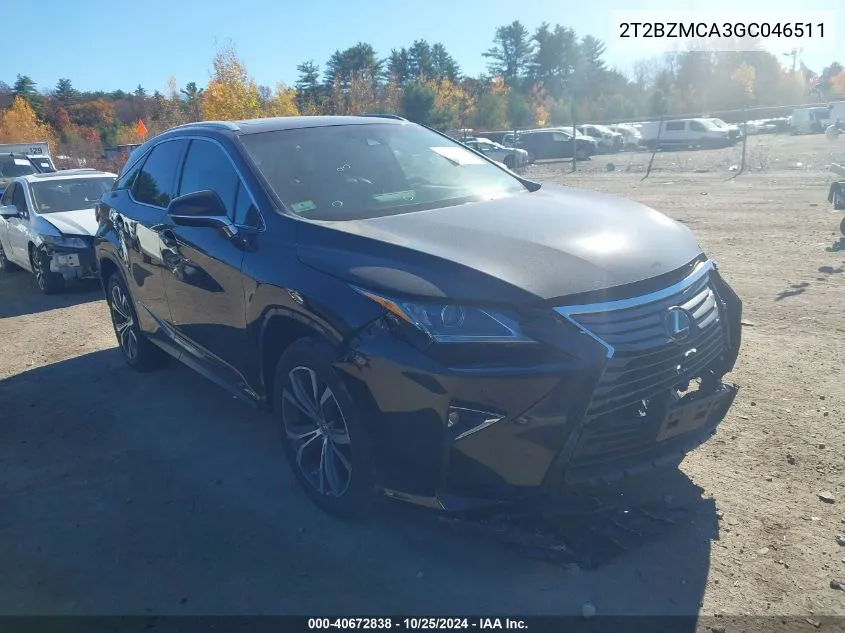 2016 Lexus Rx 350 VIN: 2T2BZMCA3GC046511 Lot: 40672838