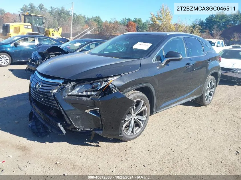 2016 Lexus Rx 350 VIN: 2T2BZMCA3GC046511 Lot: 40672838