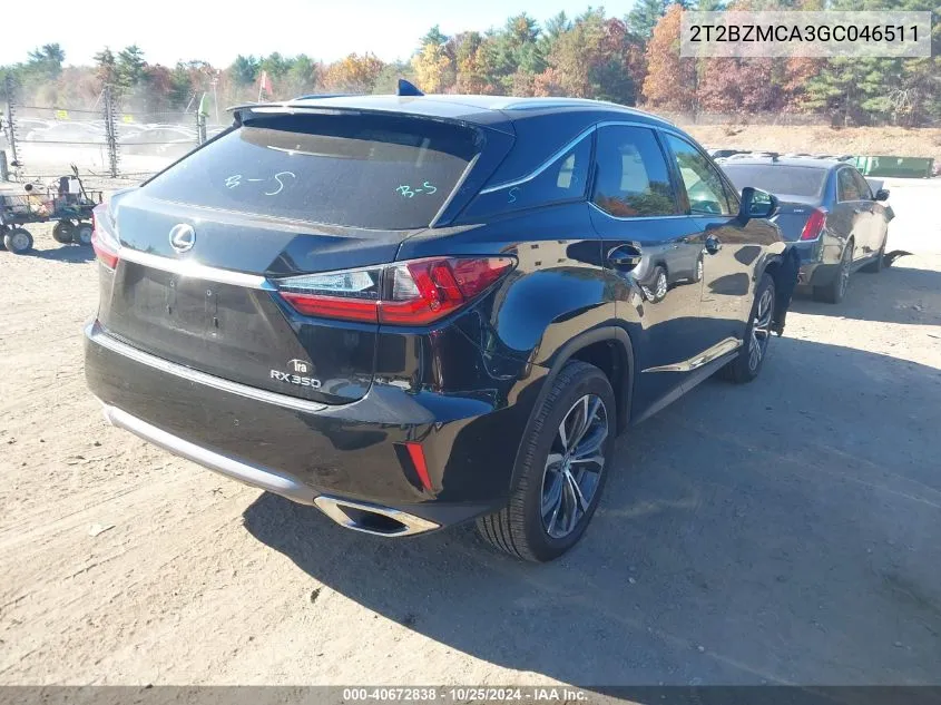 2016 Lexus Rx 350 VIN: 2T2BZMCA3GC046511 Lot: 40672838