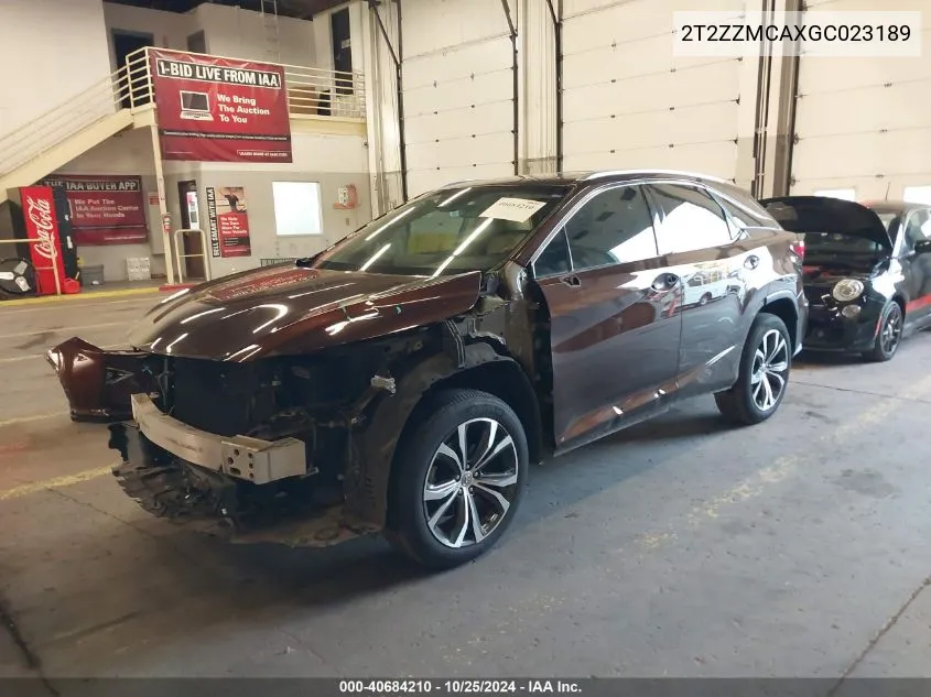 2016 Lexus Rx 350 VIN: 2T2ZZMCAXGC023189 Lot: 40684210