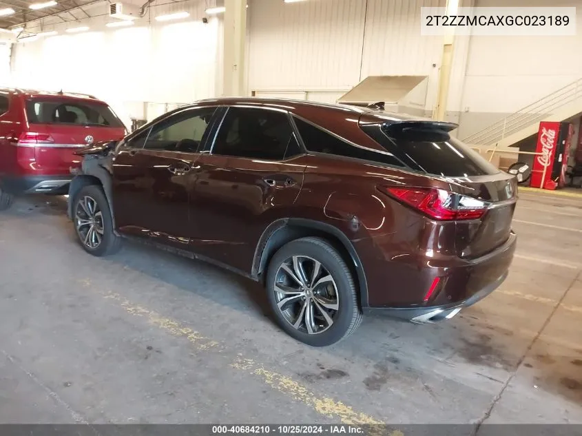 2016 Lexus Rx 350 VIN: 2T2ZZMCAXGC023189 Lot: 40684210