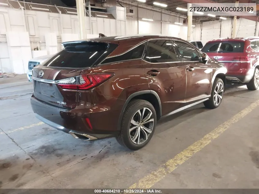 2016 Lexus Rx 350 VIN: 2T2ZZMCAXGC023189 Lot: 40684210