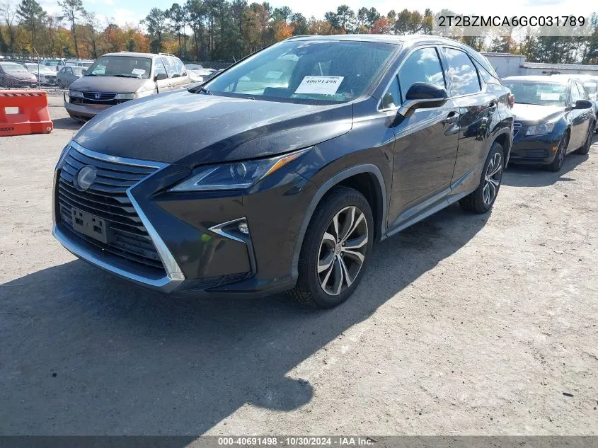 2016 Lexus Rx 350 VIN: 2T2BZMCA6GC031789 Lot: 40691498