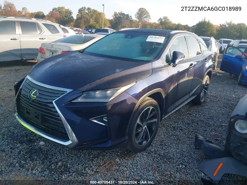 2016 Lexus Rx VIN: 2T2ZZMCA6GC018989 Lot: 40705437